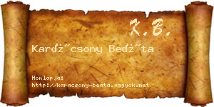 Karácsony Beáta névjegykártya